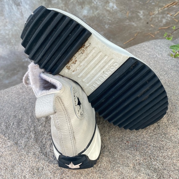 Run Star Hike 169550C Unisex  Beige Leather Sherpa Chuck Taylor Hi-Rise 6.5M 8W - Picture 6 of 11